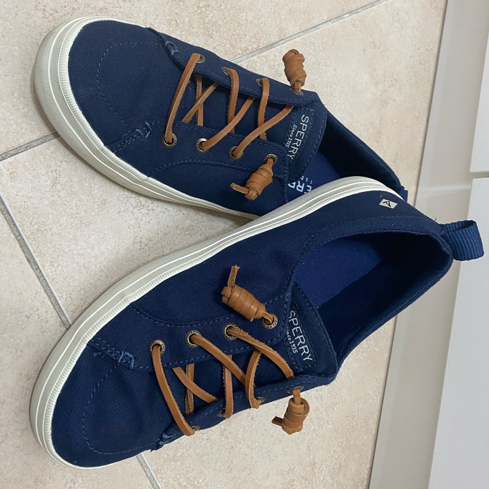 Sperry sneakers, Navy blue. Used, normal wear. 6.5